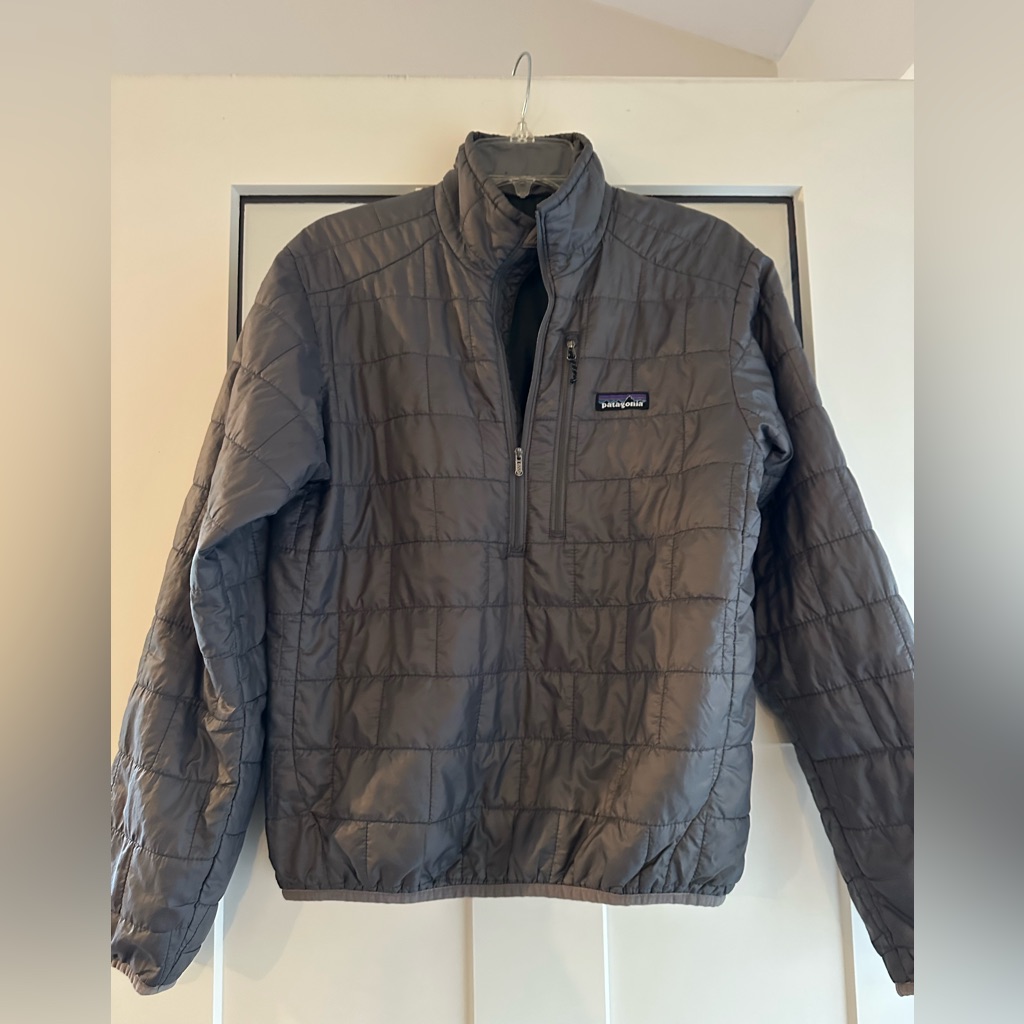 Patagonia Menâs Gray Quilted Half-Zip Nano Puffer Pullover Men's Xs- Women's S